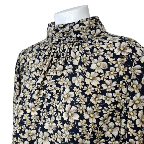 Rebecca Taylor La Vie Womens Giselle Mock Neck Floral Blouse Size Medium - Picture 7 of 9